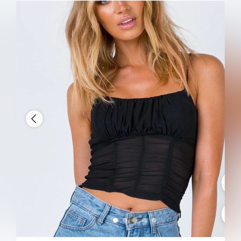 Princess Polly Black Ruched Tank